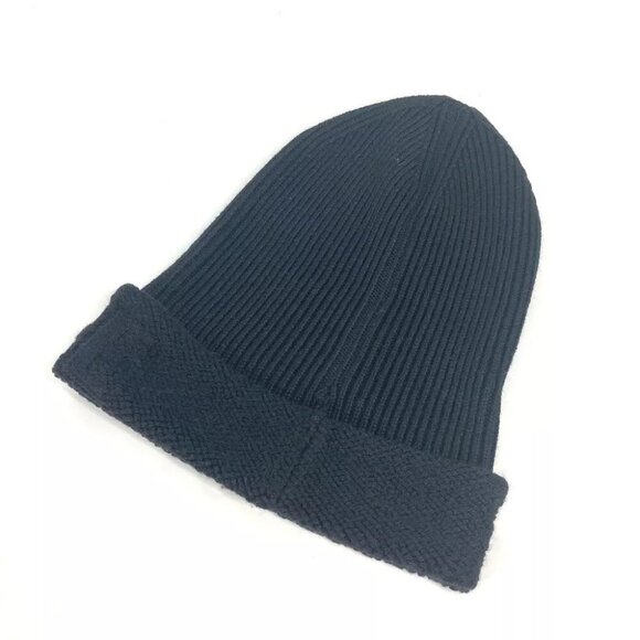 Auth VERSACE logo beanie hat knit hat knit cap Knit hat wool Black - Picture 4 of 11
